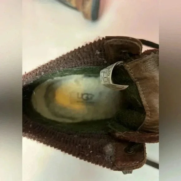 UGG Cayli Coconut Shell Rain‎ Boot Lace up Duck Bootie Women's US Size 7 Winter - Picture 10 of 12